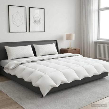 Vidaxl 90% ganzen dons dekbedset fulda 3 st 220 x 260 cm 210 gsm wit