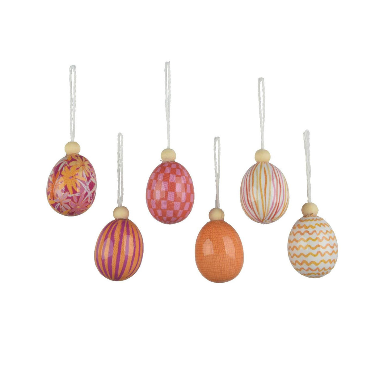 Decoris hængende dekoration æggeskum ø4xh6cm 6 assorteret