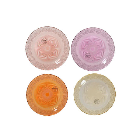 Morgenmad tallerken glas 18 cm 4 assorteret | 4 stk