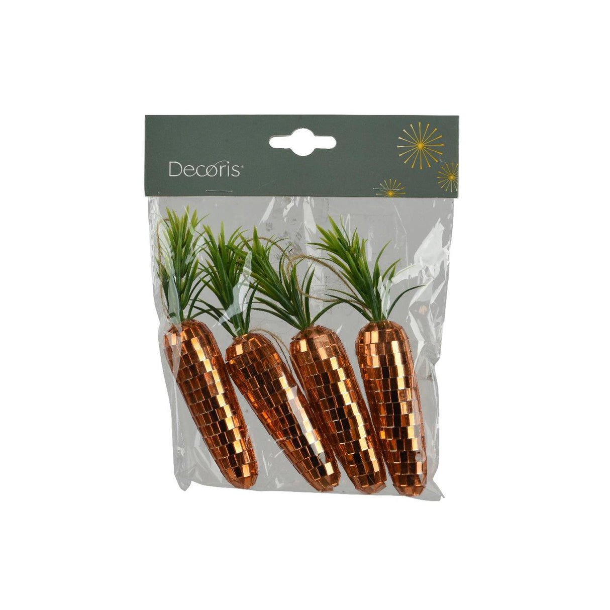 Decoris hængende dekoration gulerod disco skum orange sæt med 4 stykker 2,5x2,5x13cm