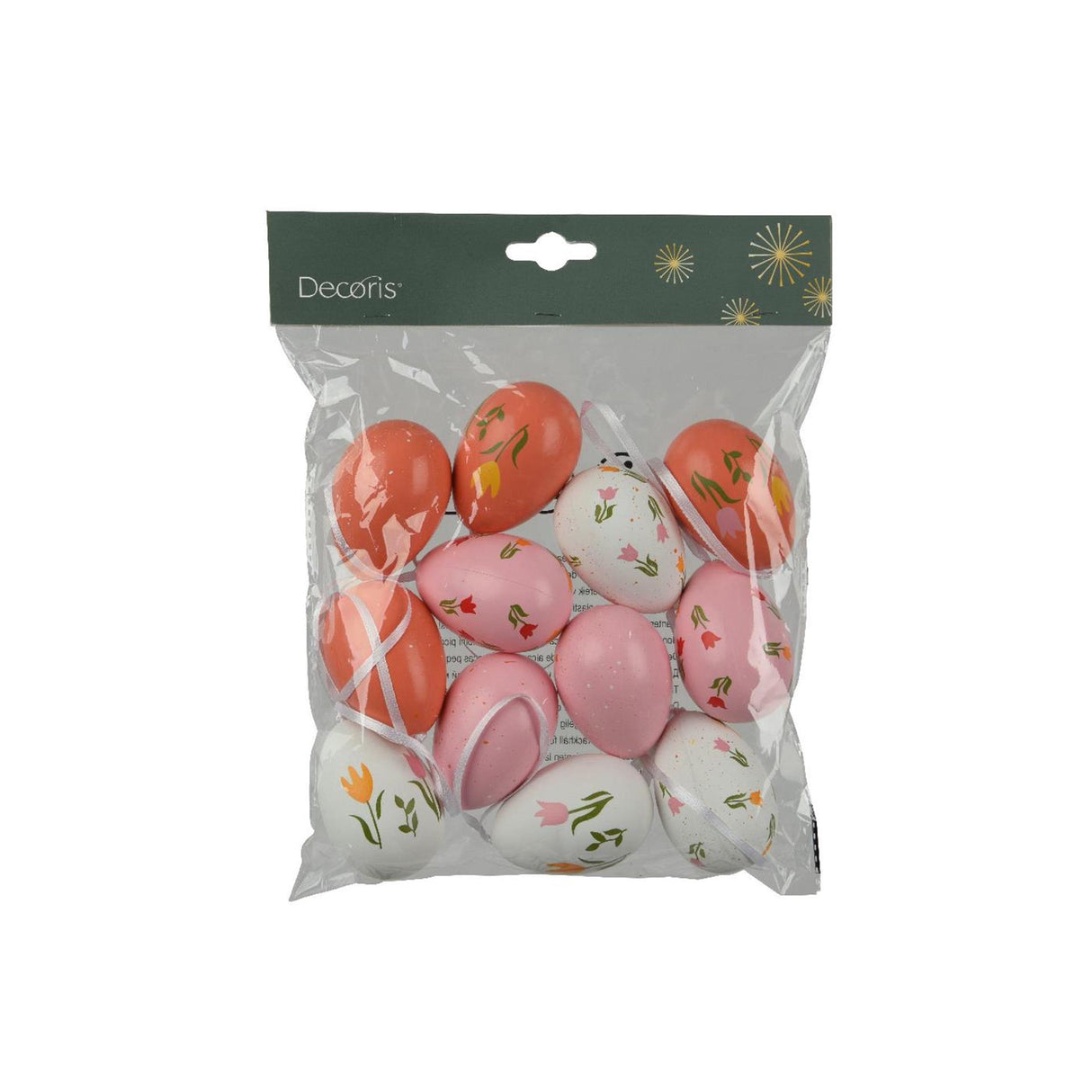 Decoris hængende dekoration påskeæg polystyren 6ø4xh6cm assorteret