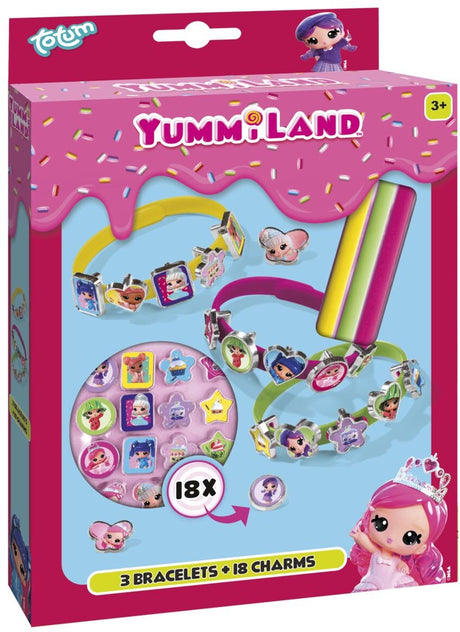 Totum yummiland 3 armbandjes maken met 18 schuif bedels - speelgoed meisjes vanaf 3 jaar - sieraden knutselset