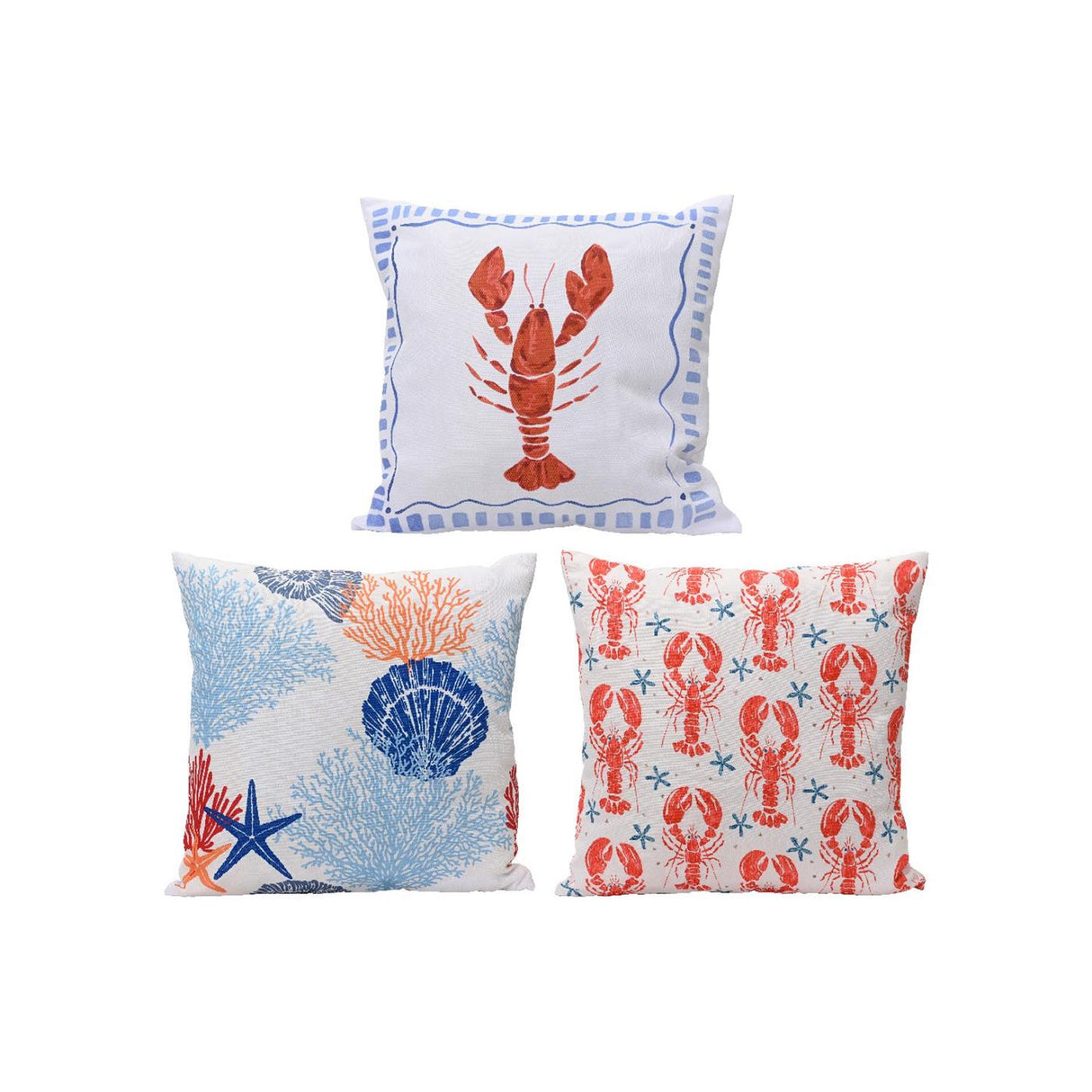 Decoris udendørs pude polyester 45x45x3cm 3 assorteret