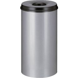 V-part - brandhæmmende papirkurv 50 ltr - stål - aluminiumgrå, sort