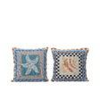 Pyntepude med skal polyester bomuld 43x43x4cm 2 assorteret