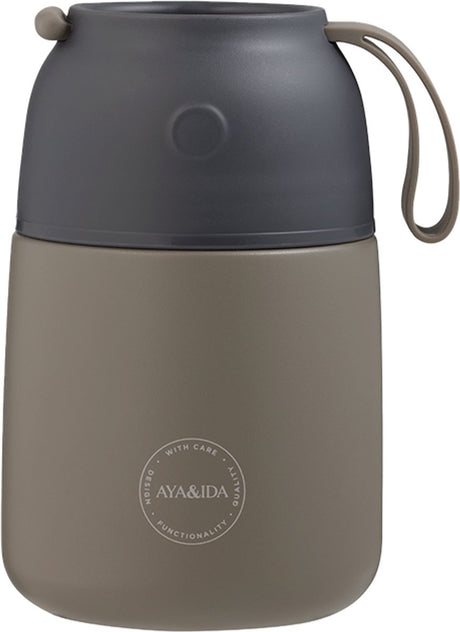 Aya ida aya ida - termokande - madbeholder - rustfrit stål - hold varmen - foodie - 500ml - drivtømmer
