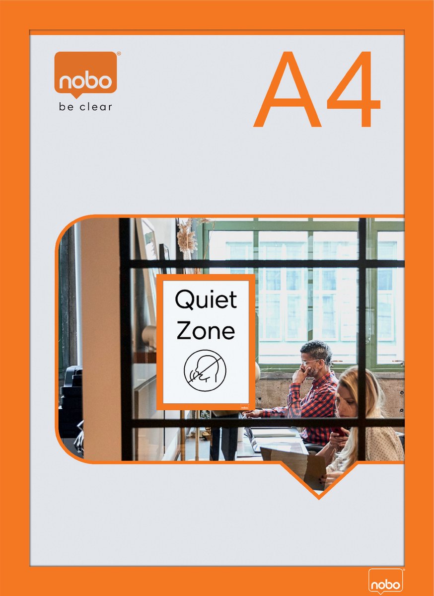Nobo selvklæbende magnetramme - a4 - sæt med 2 stk - orange