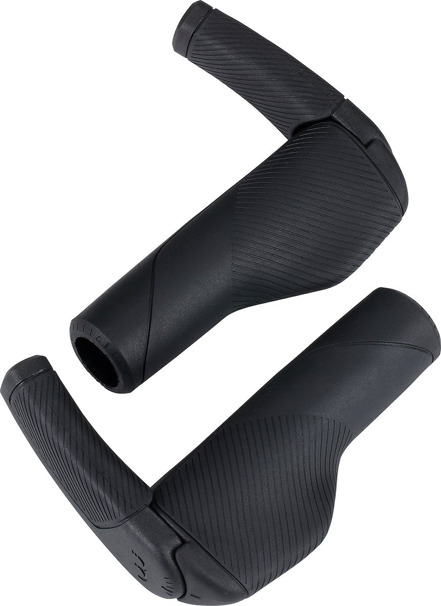 Bbb cycling kingcomfort set + bar ends 80 mm - ergonomische handvatten fiets - 135mm - antislip fietshandgrepen - bar ends handvatten - zwart - bhg-125