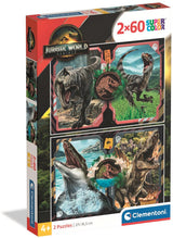 Clementoni puslespil jurassic world, 2x60 stk.