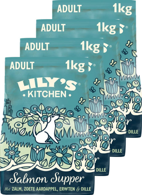 Lilys køkken - hundefoder - tørfoder - laksemad hundefoder med laks - 4 x 1 kg