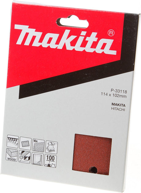 Makita tilbehør slibeark k100 114x102 rød - p-33118