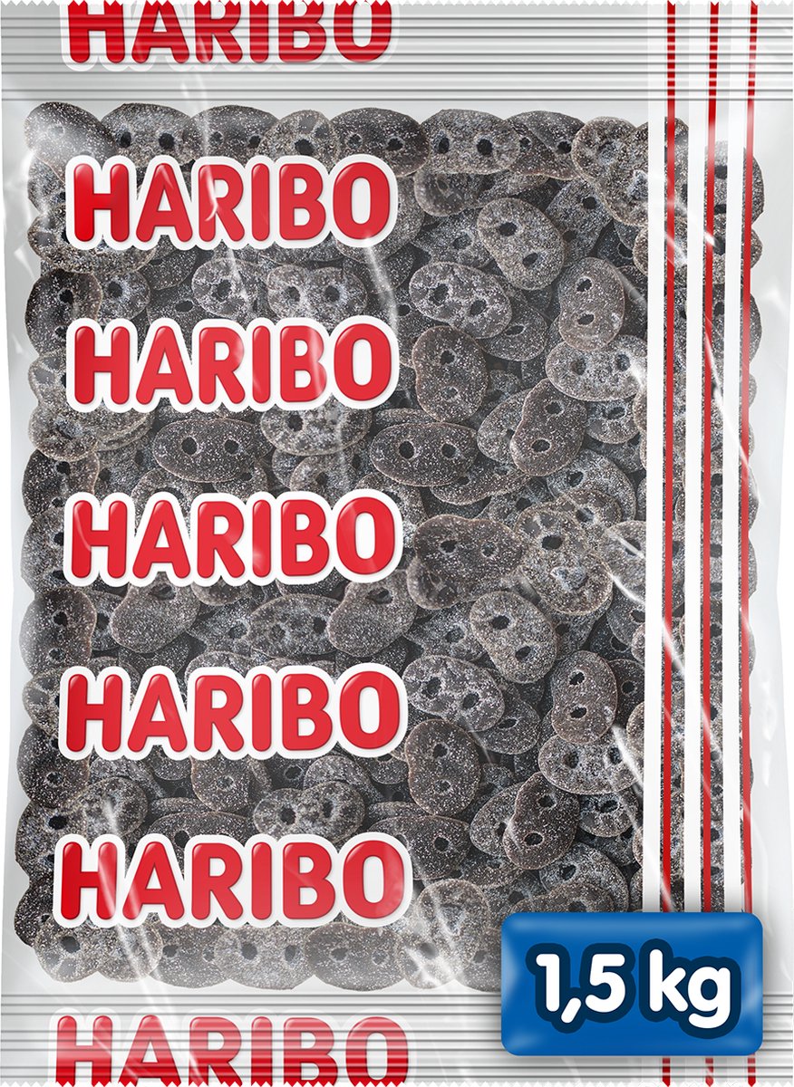 Haribo lakridskringler - slik - 1,5 kg pose