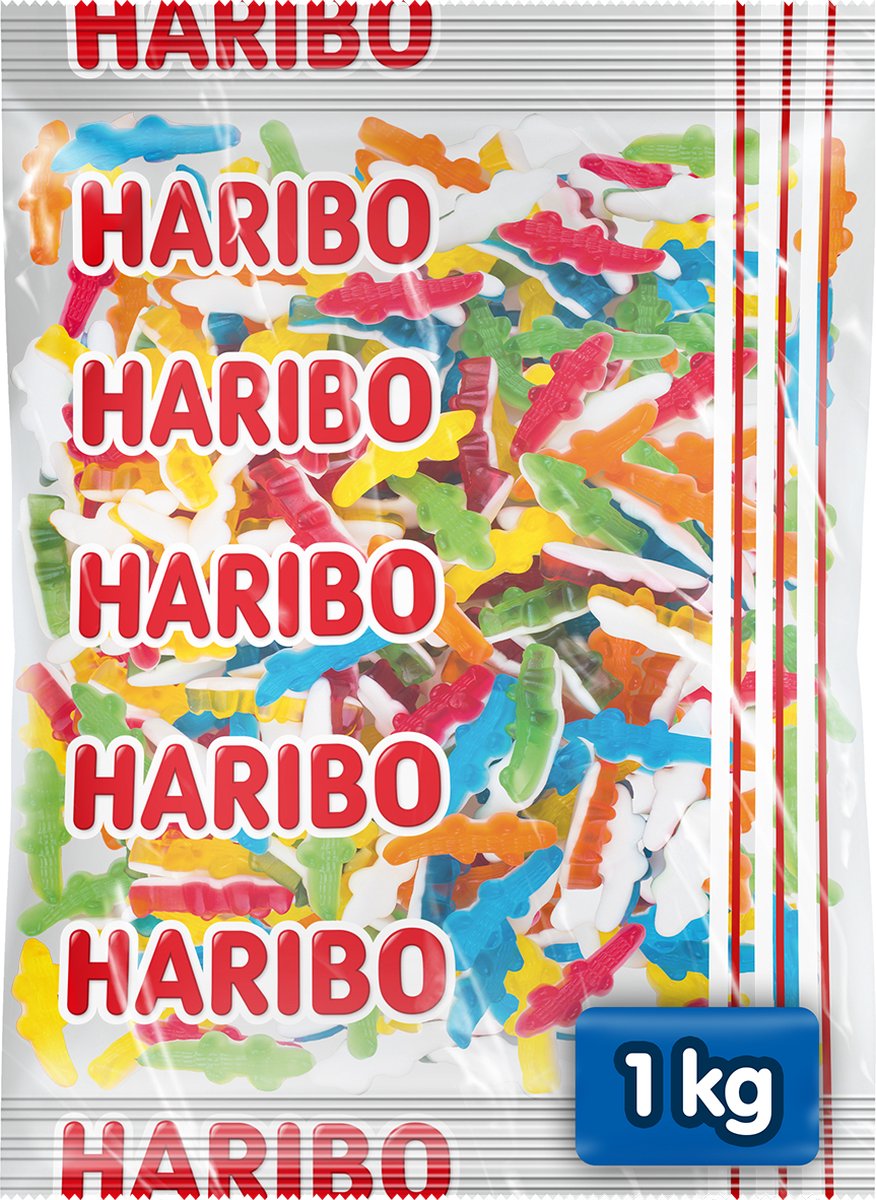 Haribo krokodiller - slik med skum - 1 kg pose