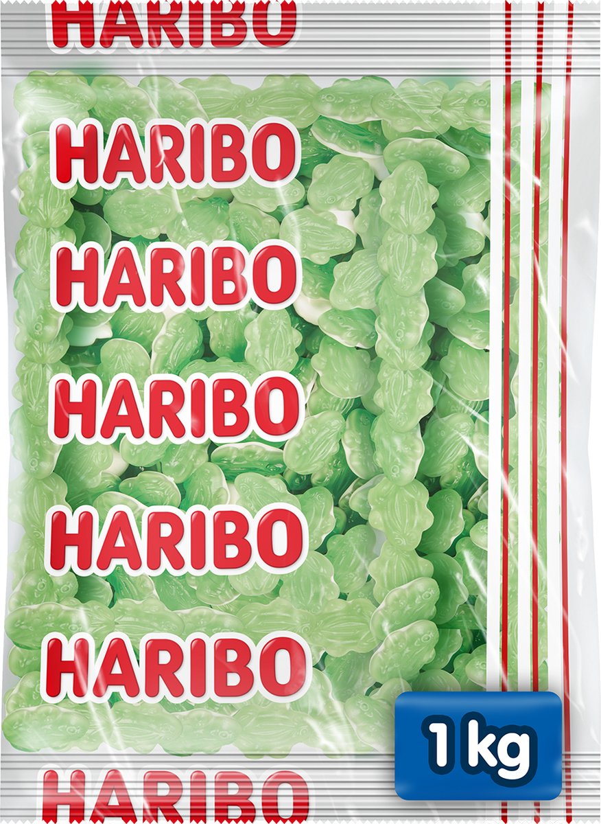 Haribo frøer - slik med skum - 1 kg pose
