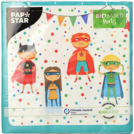 Papstar sæt med 20 servietter superhelte 3-lags 33x33cm