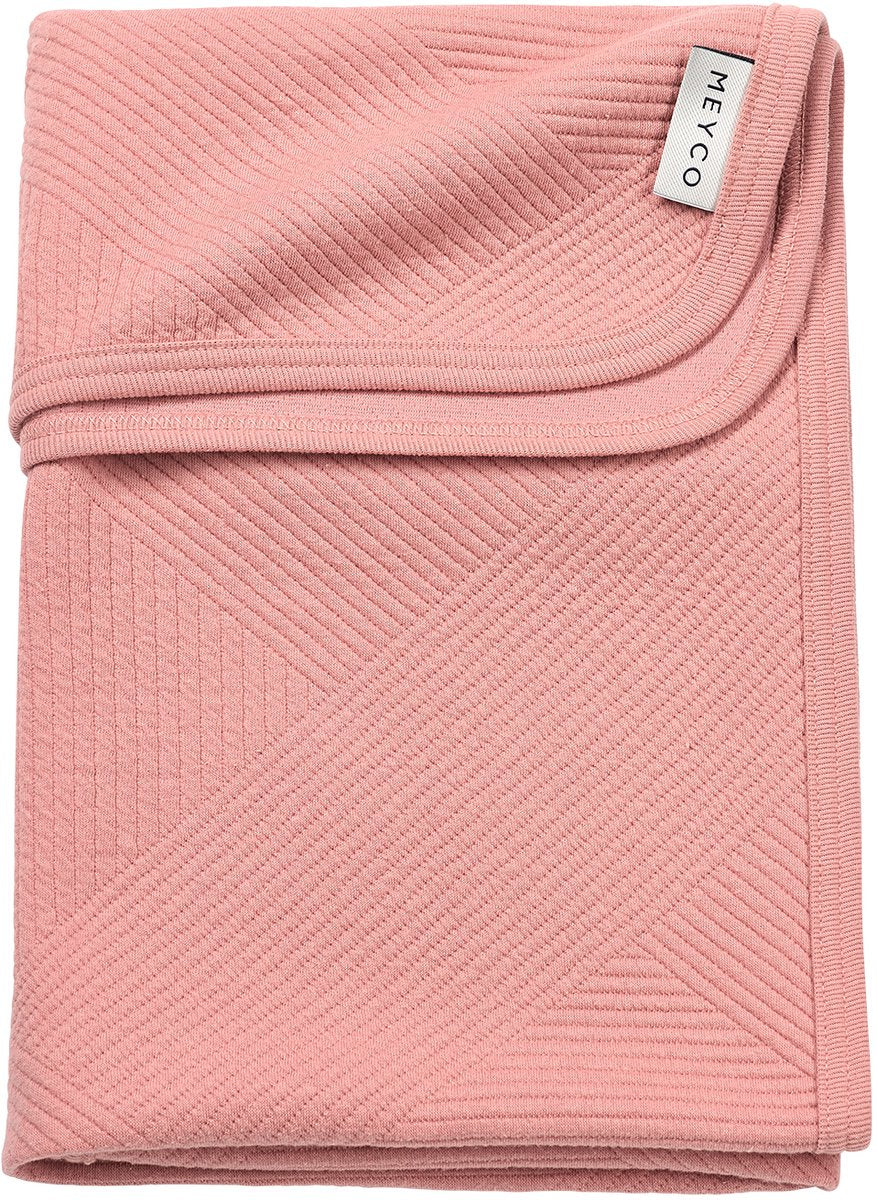 Meyco baby jacquard krybbetæppe - pink - 75x100cm - 0,5 tom