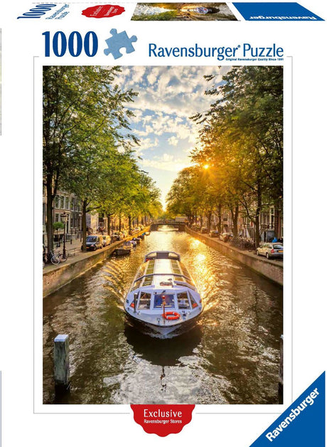 Ravensburger puslespil Amsterdam kanalbåd 1000 brikker puslespil.