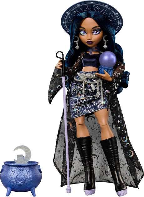 Mattel moonspell magi fra monster high - claire de luna modedukke - clairvoyant heks med tilbehør