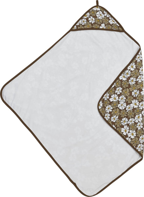 Meyco baby vintage blomsterbadekappe - chokolade - 90x90cm