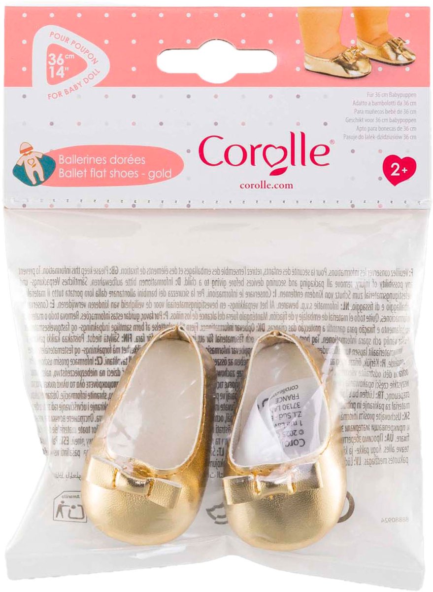 Corolle baby dukke guld ballerina sko - dukke tilbehør 36cm.
