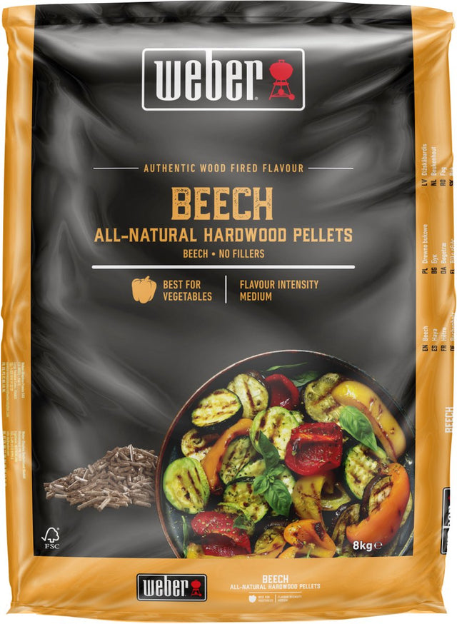 Weber - træpiller bøg 8 kg (pose)