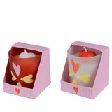 Decoris lys i glas h6,8cm hjerte