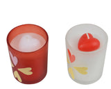 Decoris lys i glas h6,8cm hjerte