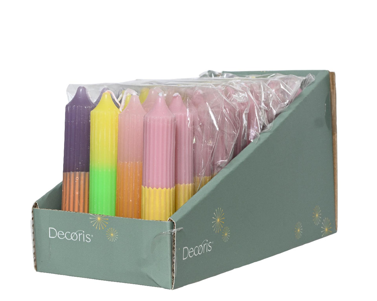 Decoris middagslys paraffinsæt et 4 ø2.15cm x h.11cm duo farve