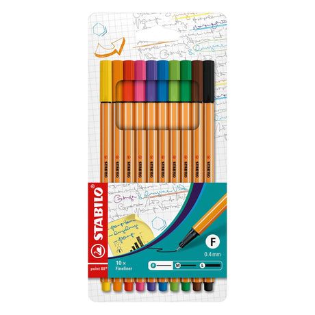 Stabilo 10 fineliners 0,4 mm punkt 88