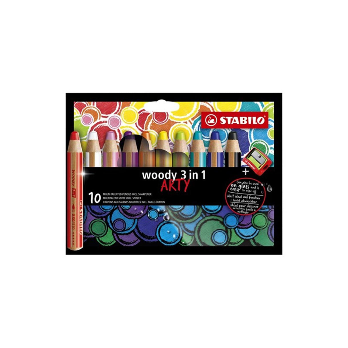 Abi stlo woody 3 i 1 kunstfarvede blyanthus med 10 stykker + spidser