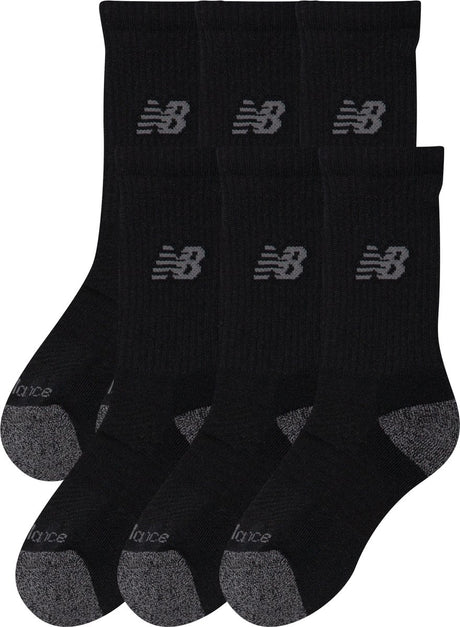 New balance aktive besætningsstrømper 3-pak unisex sportsstrømper - sorte
