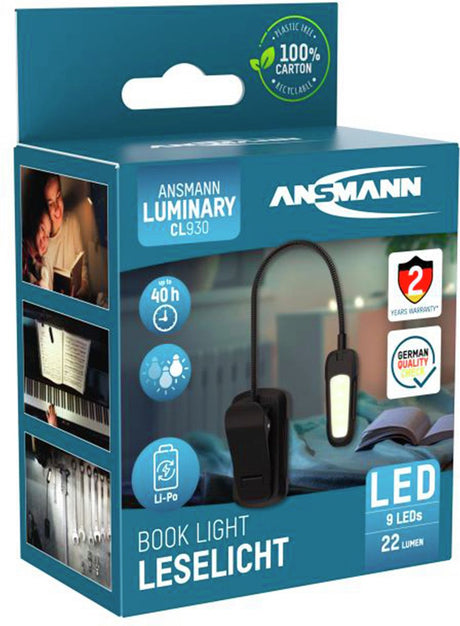 Ansmann 1600-0531 clip-light lille mobil lampe LED sort