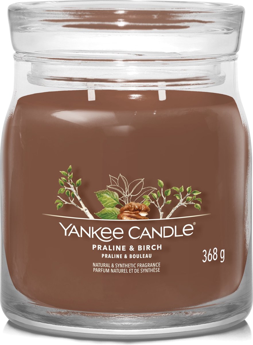 Yankee lys - praline birk medium duftlys - 50 brændetimer - 2 væge