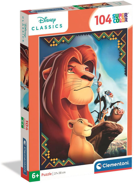 Clementoni - puslespil - 104 brikker - Disney Løvernes Konge - børnepuslespil - fra 6 år