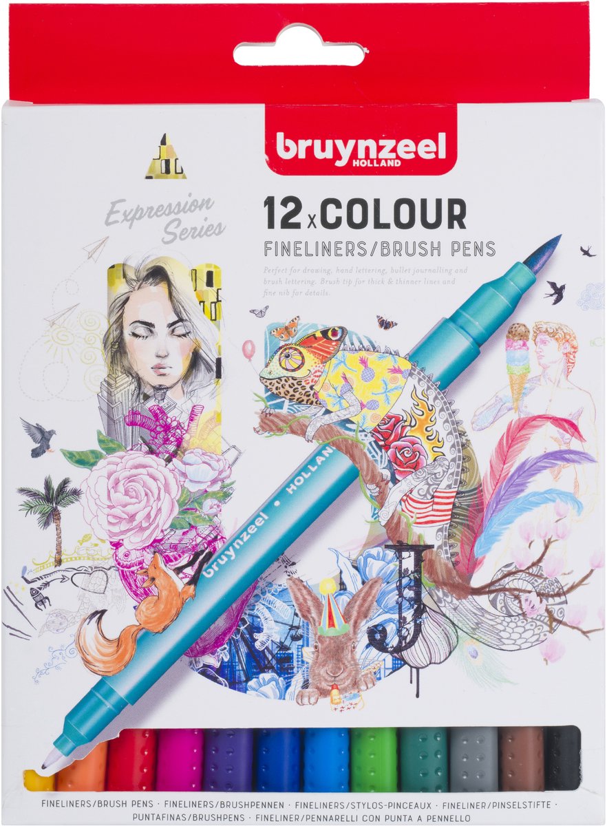 Bruynzeel pensel pen sæt 12 farver