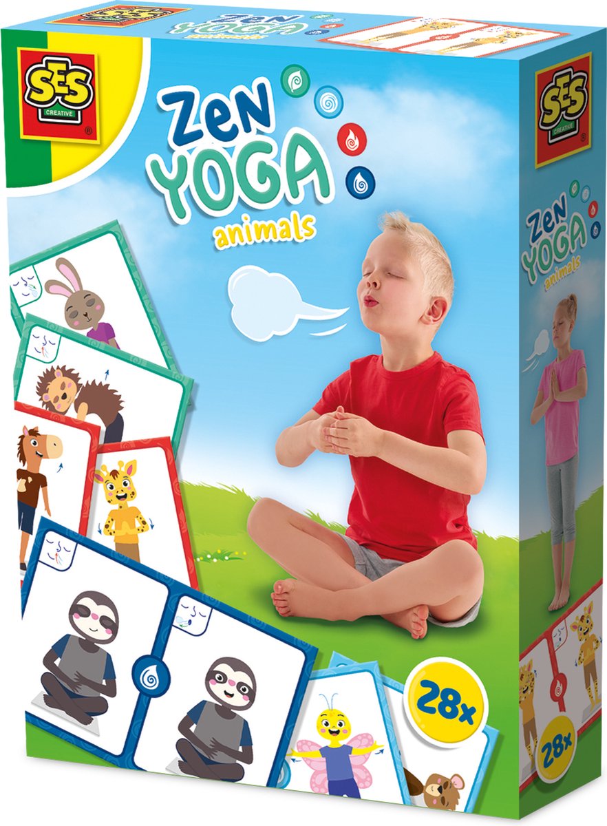 Ses creative 02407 - zen yogakort - åndedrætsøvelser - mindfulness for børn - 28 eksempelkort - øvelser til følelser som glad eller vred