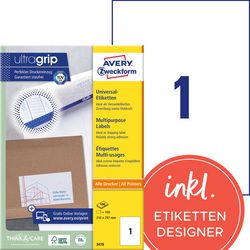 Avery etiketten 3478 universeel 210x297mm