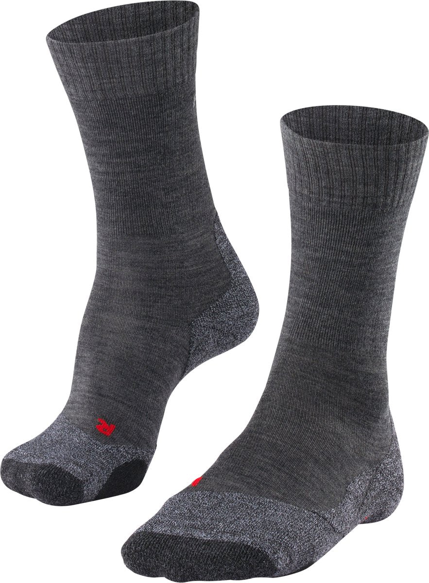 Falke tk2 anti-blister tykt uld funktionsmateriale gåstrømper herre grå - str. 46-48