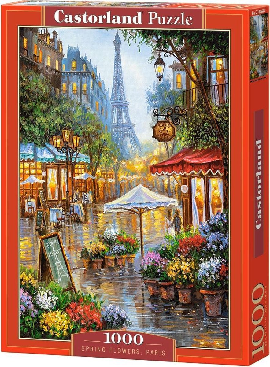 Castorland spring flowers paris – puslespil – 1.000 brikker – satin finish – perfekt pasform – europæisk kvalitet