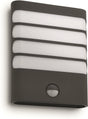 Philips led philips raccoon buitenwandlamp - met sensor - 1-lichts - antraciet