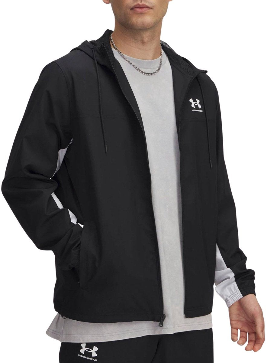 Under Armour UA Rival WVN Windbreaker-BLK Sportsjakke til mænd - Sort - Hvid
