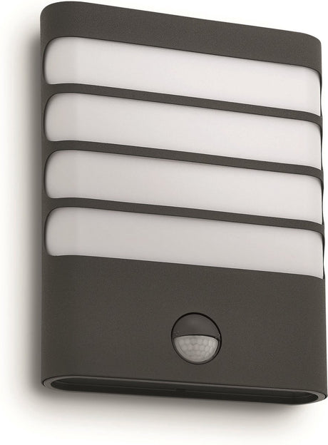 Philips led philips raccoon buitenwandlamp - met sensor - 1-lichts - antraciet