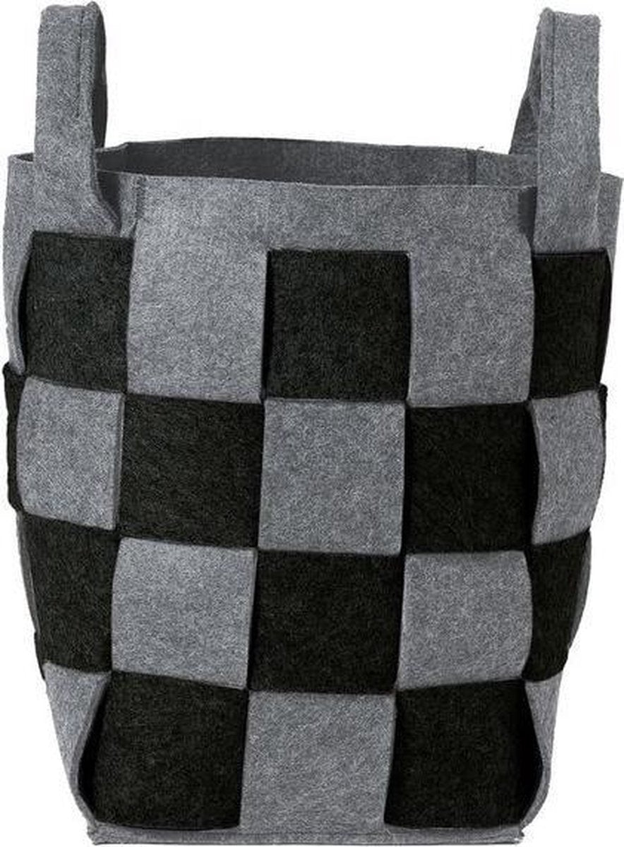 Sealskin weave wasmand - vilt - zwart