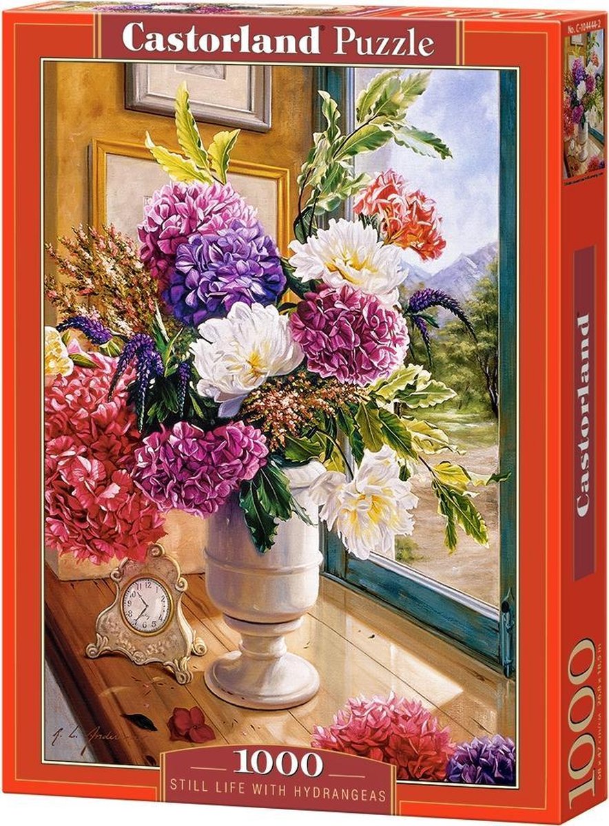 Castorland stilleben med hortensia – puslespil – 1.000 brikker – satin finish – perfekt pasform – europæisk kvalitet