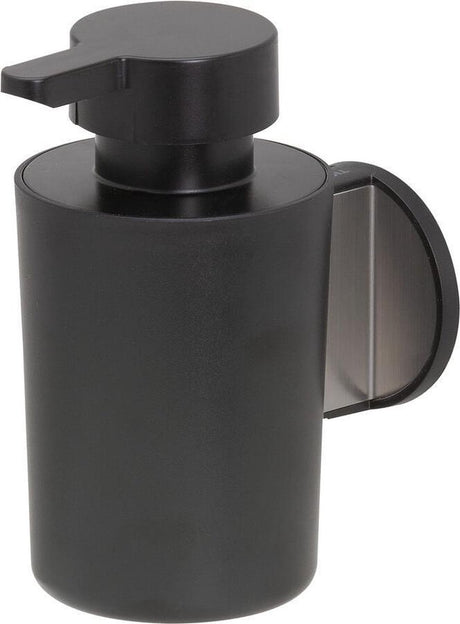 Tiger tune - sæbedispenser 180 ml - uden boring - selvklæbende 3m tape - rustfrit stål børstet sort