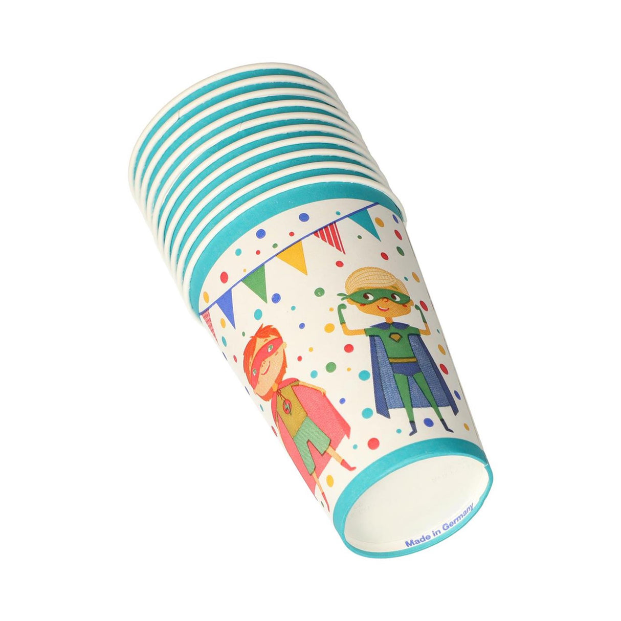 Papstar sæt med 10 drikkekopper superhelte pap 0,2l ã˜7x9,7cm