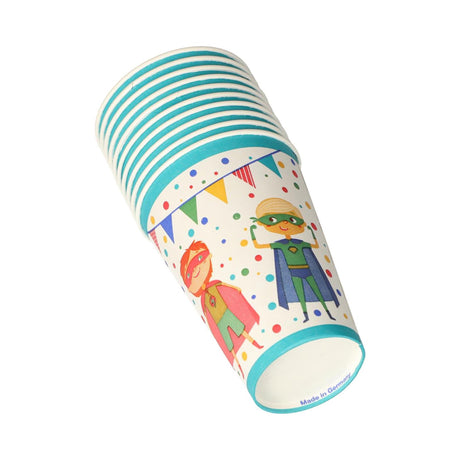 Papstar sæt med 10 drikkekopper superhelte pap 0,2l ã˜7x9,7cm