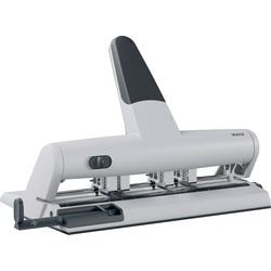 Leitz heavy duty akto multi perforator - 3-gaats us, 4-gaats - perforeert tot 30 vel - voor mappen en ringbanden - zilver