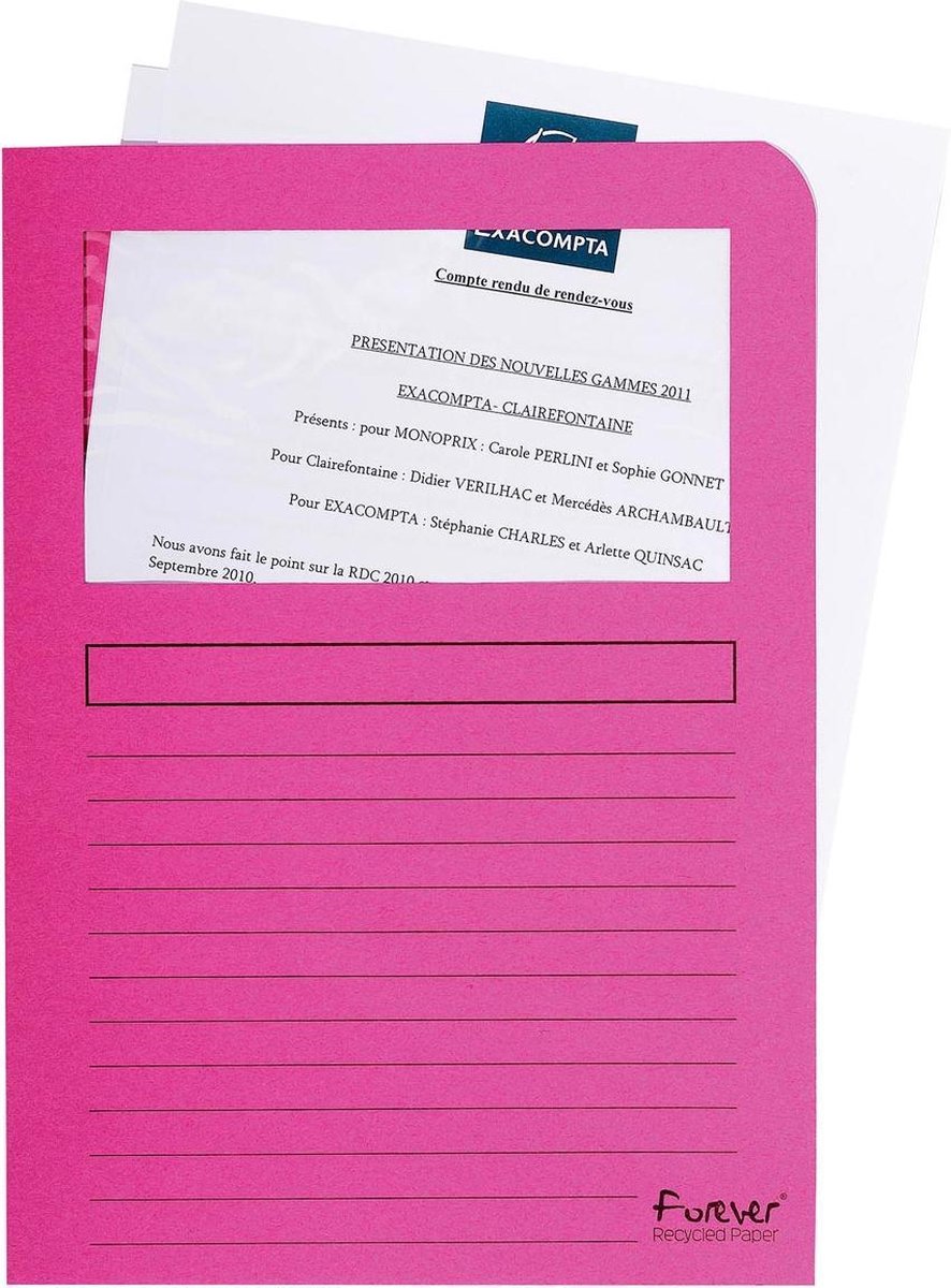Exacompta vinduesmappe forever l-model 120gr pink 100 stk