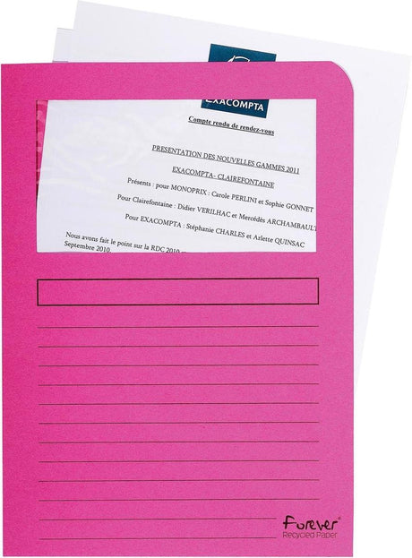 Exacompta vinduesmappe forever l-model 120gr pink 100 stk